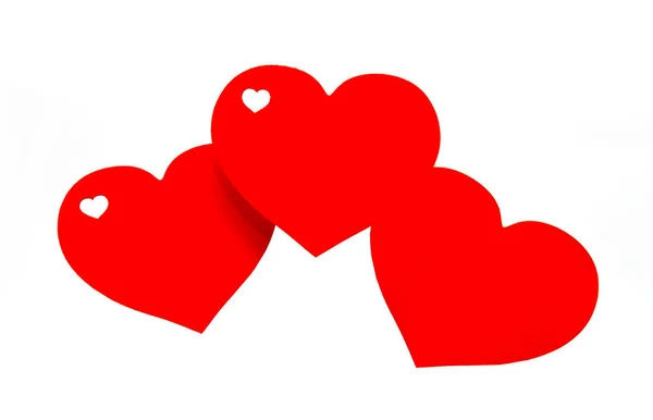 Dia Dos Namorados Cartão Fundo Com Corações Isolados Branco — Fotografia de Stock