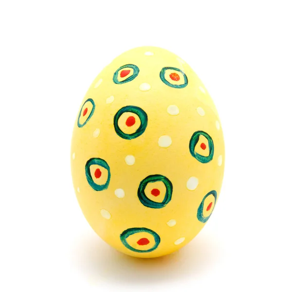 Perfect Colorful Handmade Easter Egg Isolated White — Stock Photo, Image
