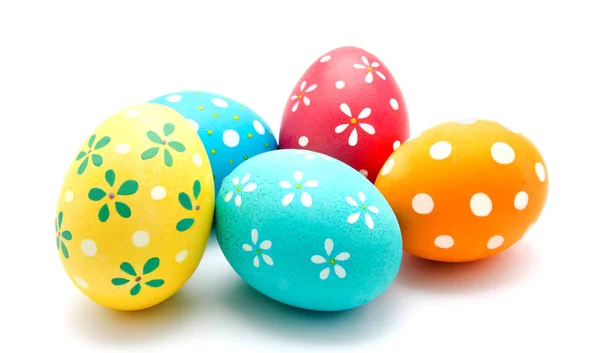 Perfect colorful handmade easter eggs isolated — Stock Photo, Image