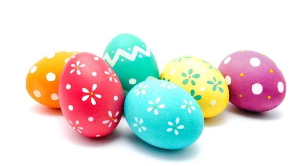 Mükemmel renkli el yapımı Paskalya yumurtaları izole — Stok fotoğraf