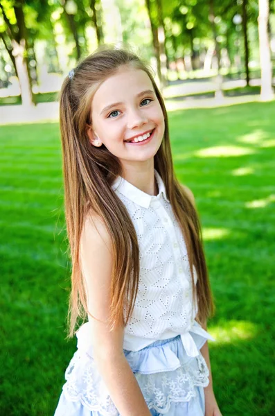 Portrait of adorable smiling little girl child schoolgirl teenag — Stock Photo, Image