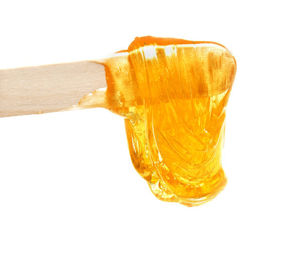 Hot wax waxing in the bowl for hair removal depilation epilation