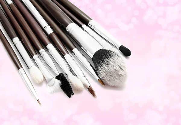 Various set of professional makeup brushes