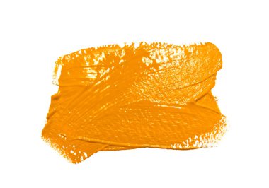 Boya fırça sıyrık doku ochre sarı suluboya izole 