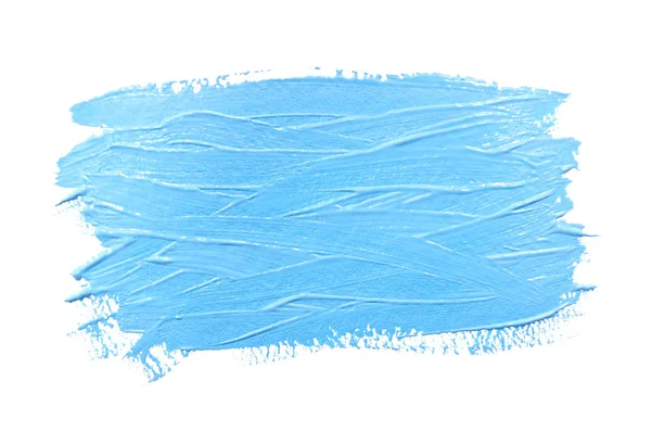 漆刷笔触纹理浅蓝色水彩画隔离 — 图库照片