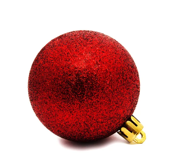 圣诞装饰完美，红球与白色隔离 — 图库照片