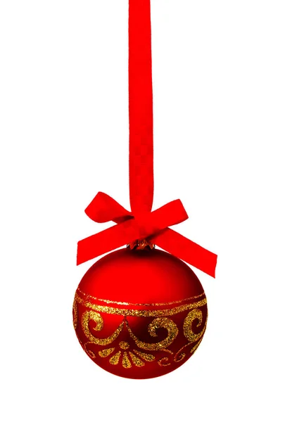 Ungherese palla di Natale rosso isolato su un bianco — Foto Stock