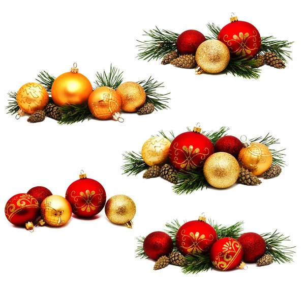 Рождественские украшения золотисто-желтый и красный — стоковое фото