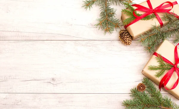 Frohe Weihnachten Rahmen Und Tapete Frohes Neues Jahr Weihnachtsgeschenk Tannenzapfen — Stockfoto