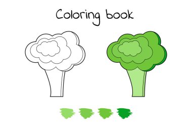 resimde. Çocuklar için oyun. Sebze. Boyama sayfası brokoli 