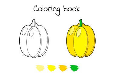 Çocuklar için oyun. Sebze. Boyama sayfası kırmızı biber