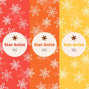 sorunsuz arka plan. Model Anason yıldız ile. Badian. Ambalaj.