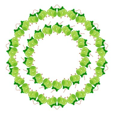 Vektör çizim. Yuvarlak kare çilek. Bektaşi üzümü