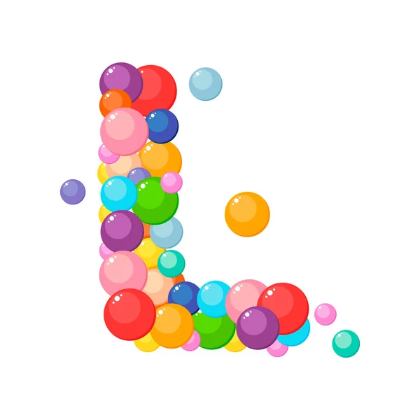Carta vetorial do alfabeto para crianças das bolas coloridas . —  Vetores de Stock