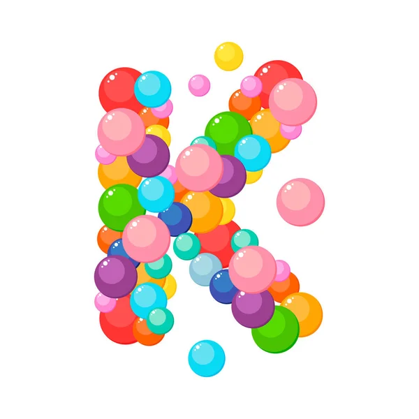 Carta vetorial do alfabeto para crianças das bolas coloridas . —  Vetores de Stock