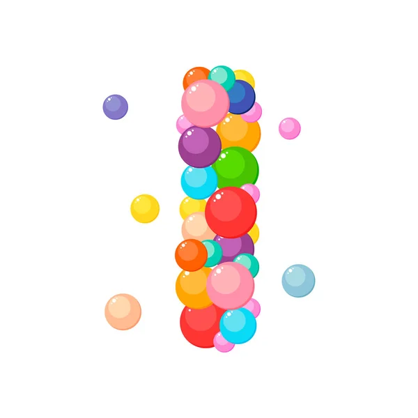 Carta vetorial i do alfabeto para crianças das bolas coloridas . —  Vetores de Stock
