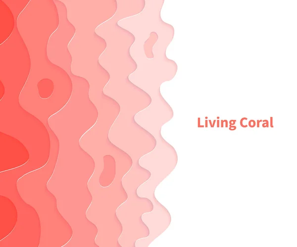 Векторная иллюстрация. Цвет 2019 года. Живые кораллы. Бумага Лицензионные Стоковые Иллюстрации