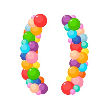 Vektör karikatür parantez için çocuklar renkli toplar.