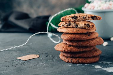 Tatlı tatlı kurabiye ve bisküvi için tatil: Noel, Şükran günü, yılbaşı gecesi. Tonlu görüntü.