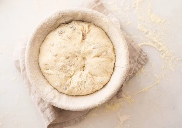 Ingredienser för italiensk lasagne med färska körsbärstomater och gröna basilikablad på ark av torkad pasta. Kopiera utrymme. — Stockfoto