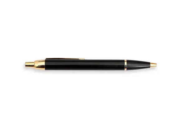 Closeup Image Black Pen White Background — Stock Photo, Image