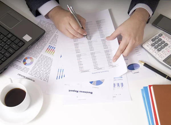 Bisinessman Trabalhando Seu Trabalho Escritório — Fotografia de Stock