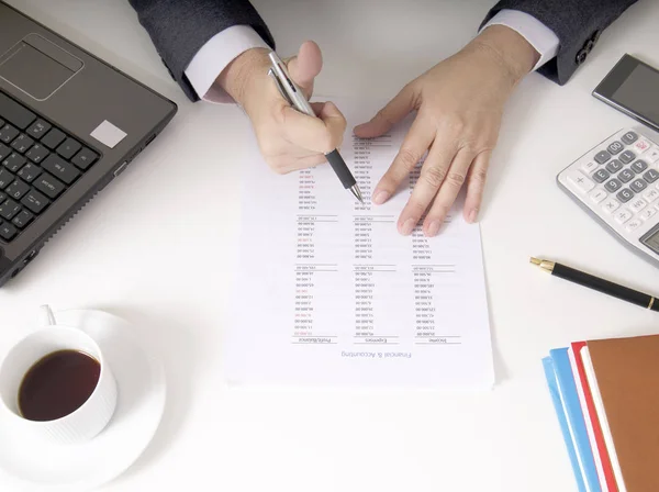 Bisinessman Bei Der Arbeit Büro — Stockfoto