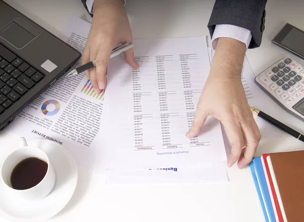 Bisinessman Bei Der Arbeit Büro — Stockfoto