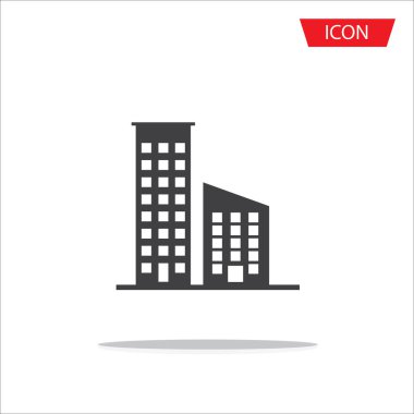 Beyaz arka plan üzerinde izole binalar simgeler vektör