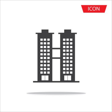 Beyaz arka plan üzerinde izole binalar simgeler vektör