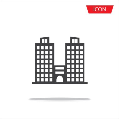 Beyaz arka plan üzerinde izole binalar simgeler vektör