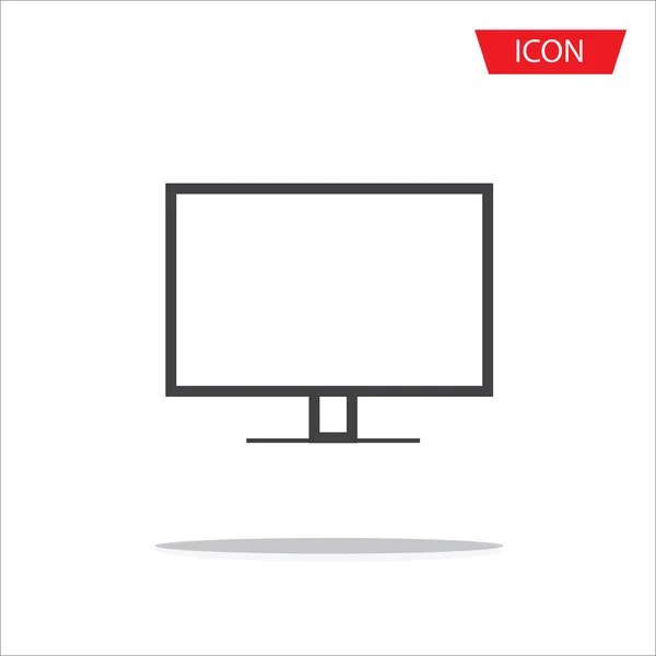 Monitor Pictogram Vector Geïsoleerd Witte Achtergrond — Stockvector