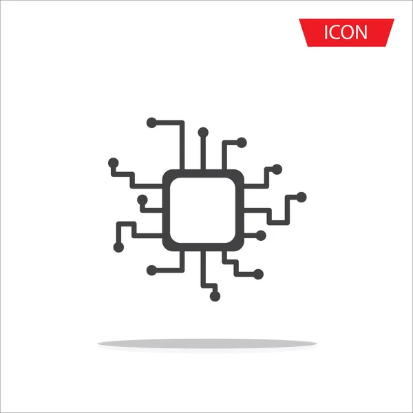 Cpu Pictogram Vector Centrale Verwerkingseenheid Pictogram Vector Geïsoleerd Witte Achtergrond — Stockvector