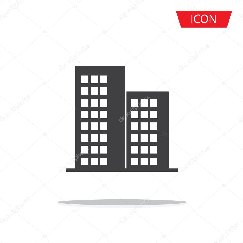 Buildings icons vector isolated on white background