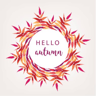 Yapraklardan sonbahar indirimi için parlak bir pankart. Vektör illüstrasyonu.