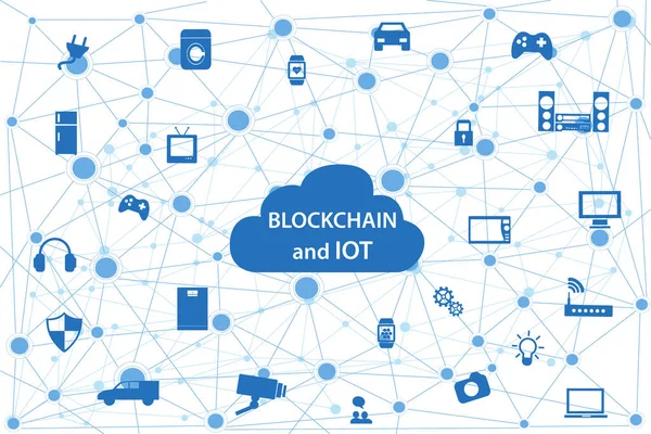 Internet Things Concept Blockchain Technology Smart Home Technology Internet Networking Gráficos Vectoriales