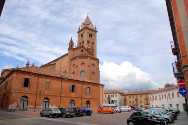 Rossetti Meydanı görünümü, Alba-Piemonte, Italya