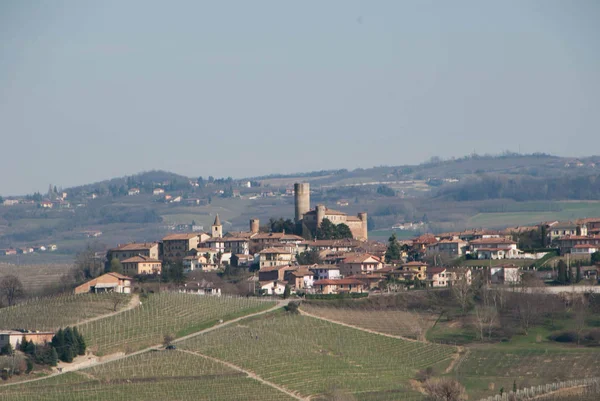 Castiglion Falletto Jego Zamek Wzgórzach Langhe Piemont Włochy — Zdjęcie stockowe