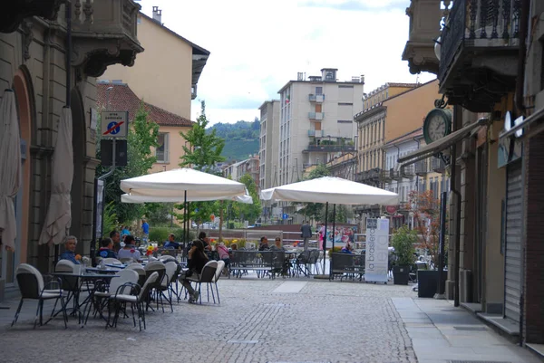 Vittorio Emanuele Straße Und Michele Ferrero Platz Alba Piemont Italien — Stockfoto