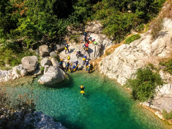 Rocchetta Nervina, Liguaria - İtalya, Kanyoning grubunun kalkış