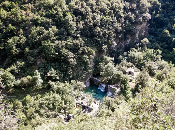 Uma Cachoeira Rio Barbaira Longo Vale Nervia Rocchetta Nervina Ligúria — Fotografia de Stock