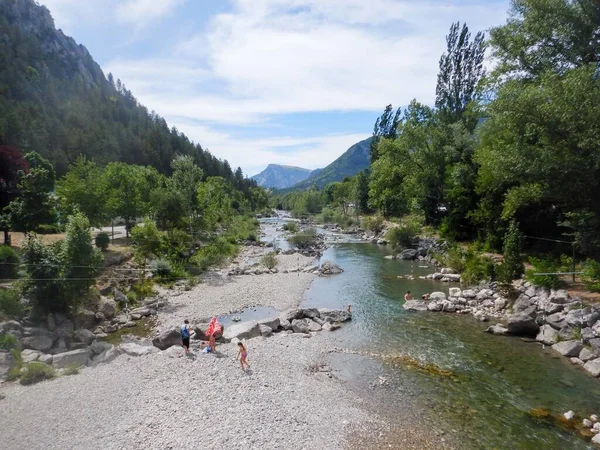 Utsikt Över Floden Verdon Nära Castellane Frankrike Stockbild