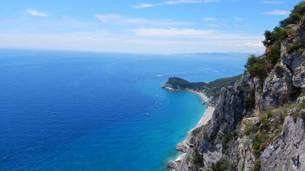 Baai Van Saracens Punta Crena Ligurië Italië — Stockfoto