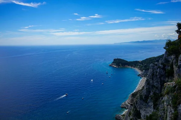 Baai Van Saracens Punta Crena Ligurië Italië — Stockfoto