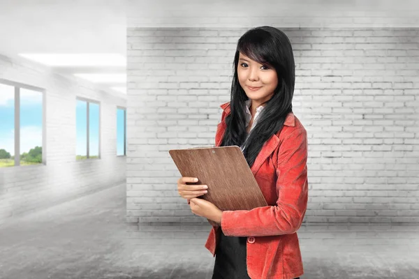 Young Asian Female College Student Prepare Exam Campus — Stock Photo, Image