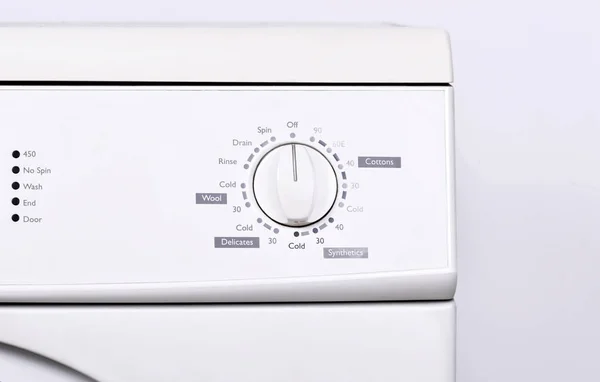 Nahaufnahme Der Instrumententafel Der Waschmaschine Haushaltsgerät — Stockfoto