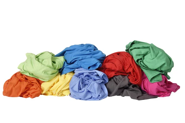 Beyaz Arka Plan Üzerinde Izole Kirli Çamaşırları Çamaşır Yığını — Stok fotoğraf