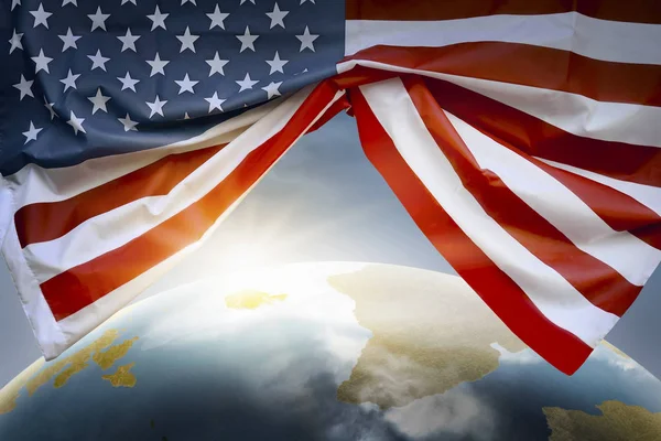コロンブス記念日の記号のアメリカ国旗の星 — ストック写真