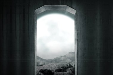 Eski karanlık geçit için ürkütücü yer açma. Cadılar Bayramı arka plan