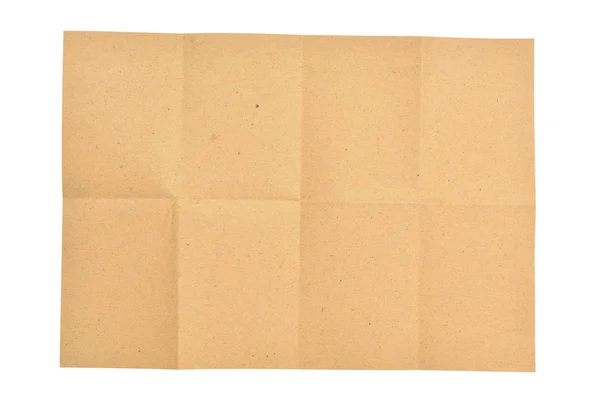 白い背景で隔離の展開部分茶色の紙 — ストック写真
